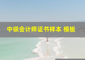 中级会计师证书样本 模板